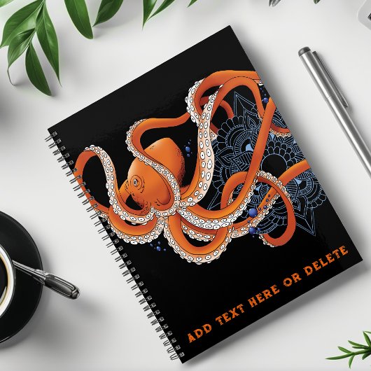 Octopus Sinaasappel Mandala Blauw Planner