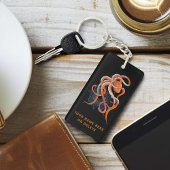 Octopus Sinaasappel Mandala Blauw Sleutelhanger