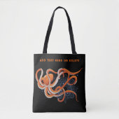 Octopus Sinaasappel Mandala Blauw Tote Bag (Voorkant)