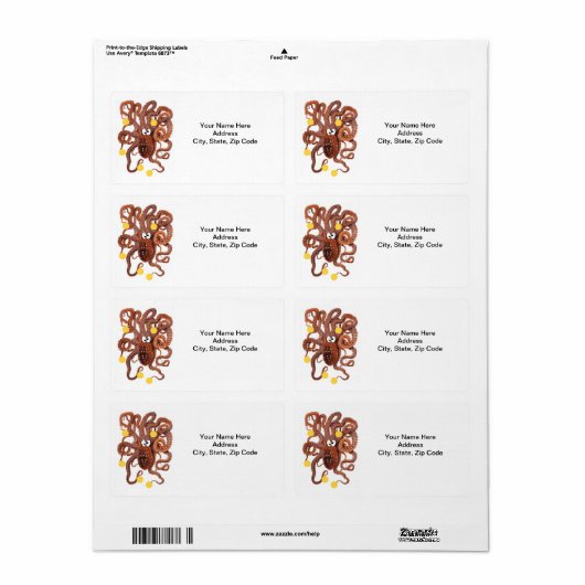 Octopus Sinaasappels Labels (Full Sheet)