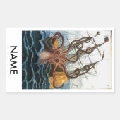 Octopus Sink Ship Bookplate Sticker (Voorkant)