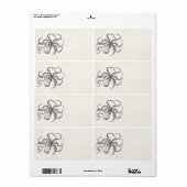  Octopus-Sjabloon over Antiek papier Etiket (Full Sheet)