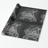 Octopus Sketch Cadeaupapier (Uitgerold)