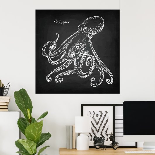 Octopus Sketch Poster (Thuiskantoor)