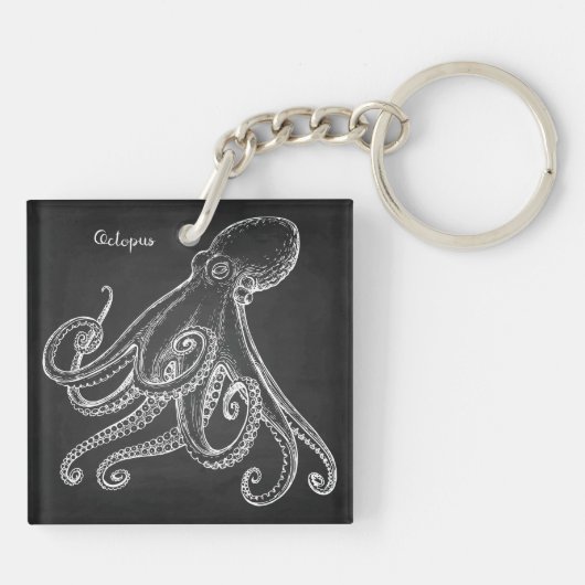 Octopus Sketch Sleutelhanger (Achterkant)
