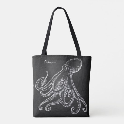 Octopus Sketch Tote Bag (Achterkant)