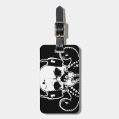 Octopus Skull DJ met hoofdtelefoon Gothic Art Bagagelabel (Voorkant verticaal)