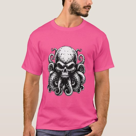 Octopus Skull Monster Kraken Cthulhu Skull voor ma T-shirt (Voorkant)