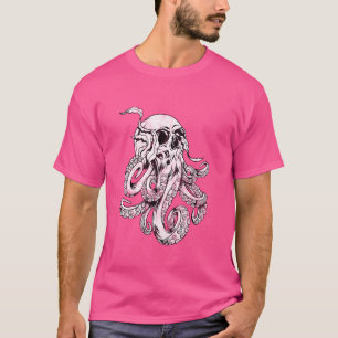 Octopus Skull Monster Kraken Cthulhu Skull voor ma T-shirt