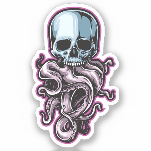 Octopus Skull Sticker (Voorkant)