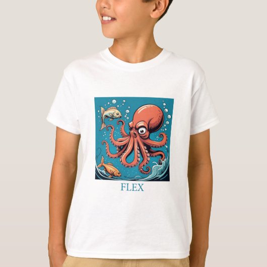 Octopus Slapt een Vis, Flex T-shirt (Voorkant)