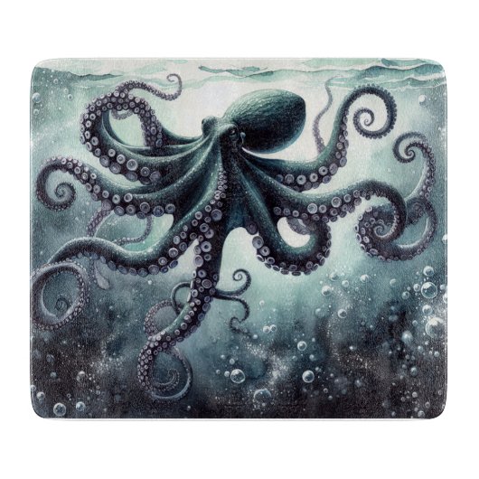 Octopus snijplank, onderwater snijplank (Voorkant)