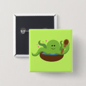 Octopus Soup Vierkante Button 5,1 Cm (Voorkant /achterkant)