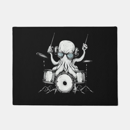 Octopus speelt drummer drummer drummer band deurmat (Voorkant)