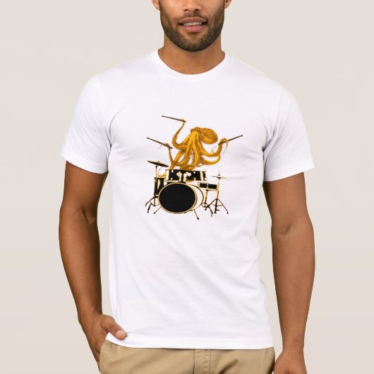 Octopus speelt drummer shirt drum T-shirt (Voorkant)