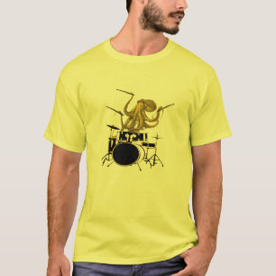 Octopus speelt drummer shirt drum T-shirt