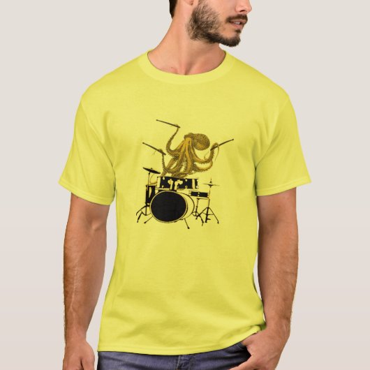 Octopus speelt drummer shirt drum T-shirt (Voorkant)