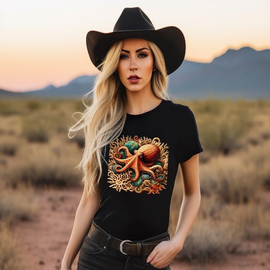 Octopus speelt drums in de oceaan t-shirt