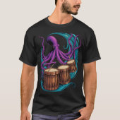 Octopus spelen drums T-shirt (Voorkant)