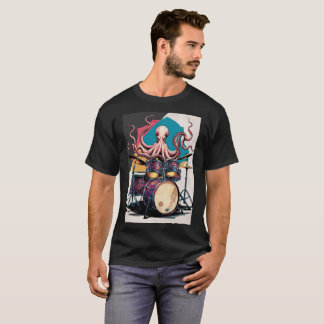 Octopus spelen drums T-shirt