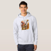Octopus spelen gitaar  muziek kunst hoodie (Voorkant volledig)