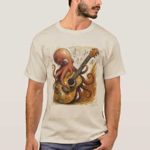 Octopus spelen gitaar  muziek kunst t-shirt