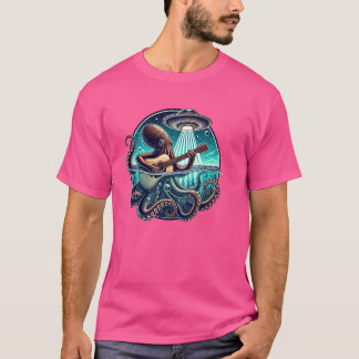 Octopus Spelen Gitaar T-shirt