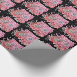 Octopus Sporen - Roze - Boekband Eindblad Cadeaupapier