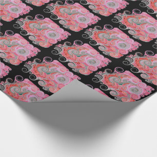 Octopus Sporen - Roze - Boekband Eindblad Cadeaupapier