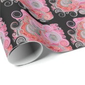 Octopus Sporen - Roze - Boekband Eindblad Cadeaupapier (Rol Hoek)