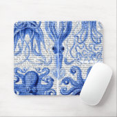 Octopus & Squid Blue Muismat (Met muis)