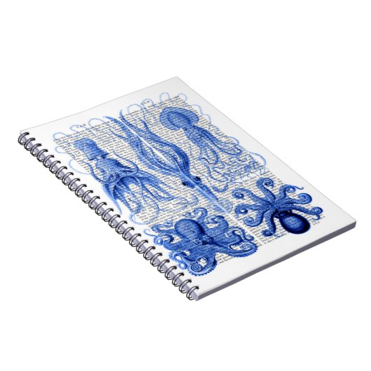 Octopus & Squid Blue Notitieboek (Rechterzijde)