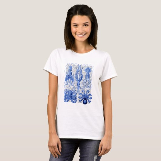 Octopus & Squid Blue T-shirt (Voorkant volledig)