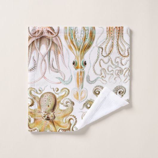 Octopus Squid, Gamochonia door Ernst Haeckel Bad Handdoek (Wasdoekje)