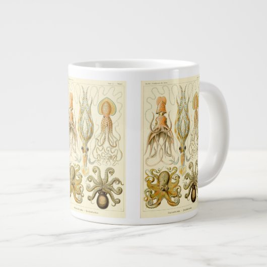  Octopus Squid Gamochonia door Ernst Haeckel Grote Koffiekop (Voorkant rechts)