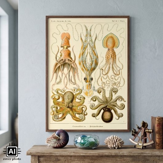 Octopus Squid Gamochonia door Ernst Haeckel Poster