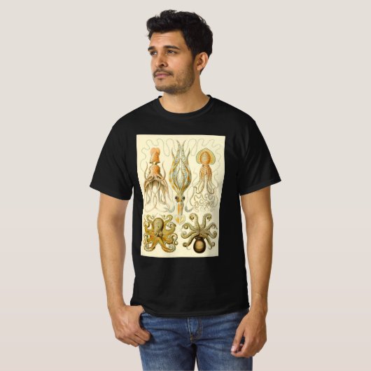  Octopus Squid Gamochonia door Ernst Haeckel T-shirt (Voorkant volledig)