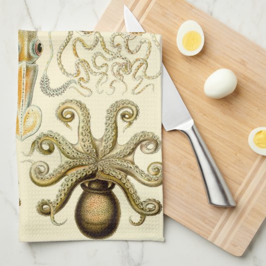  Octopus Squid Gamochonia door Ernst Haeckel Theedoek (Quarter Fold)