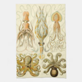  Octopus Squid Gamochonia door Ernst Haeckel Theedoek (Verticaal)