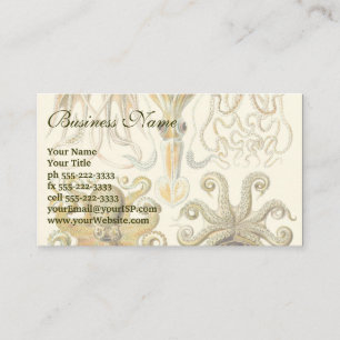 Octopus Squid Gamochonia door Ernst Haeckel Visitekaartje