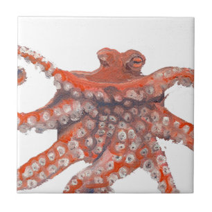 Octopus Squid Kraken Painting Tegeltje