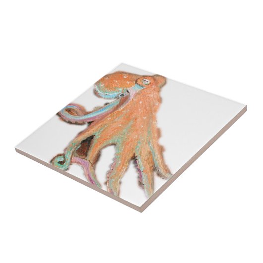 Octopus Squid Kraken Painting Tegeltje (Zijkant)