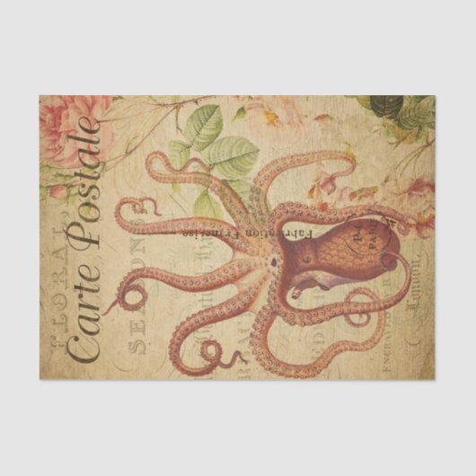  octopus, Squid Marine Life Animal French Tissuepapier (Voorkant)