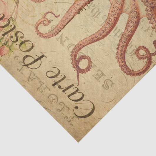  octopus, Squid Marine Life Animal French Tissuepapier (Detail)