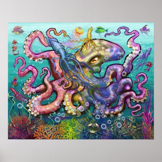 Octopus Squid Poster (Voorkant)