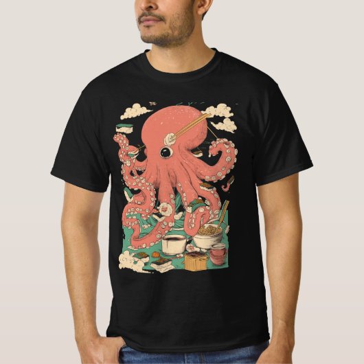Octopus Squid Sushi Vaderdag Gift Idee T-shirt (Voorkant)