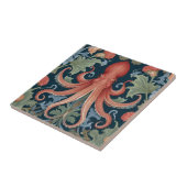 Octopus Squid William Morris stijl Zee Ocean Life Tegeltje (Zijkant)