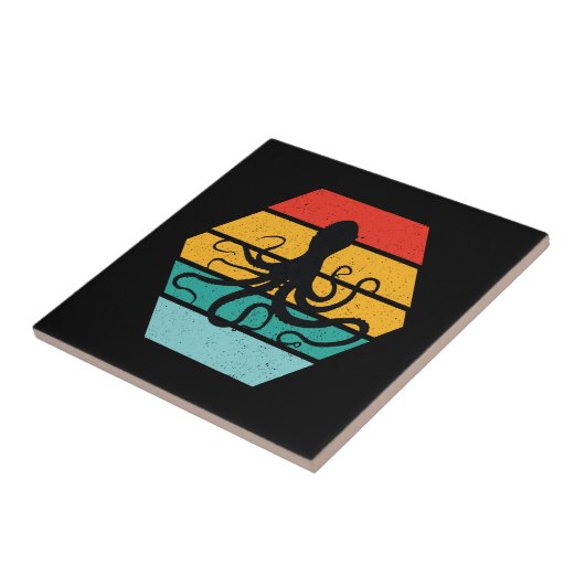 Octopus Squid Zee Creatineketels Sunset Tegeltje (Zijkant)