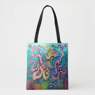 Octopus Squids Canvas tas