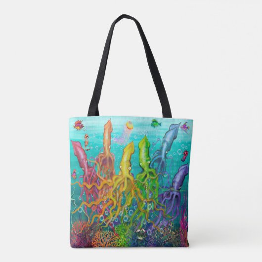 Octopus Squids Canvas tas (Achterkant)